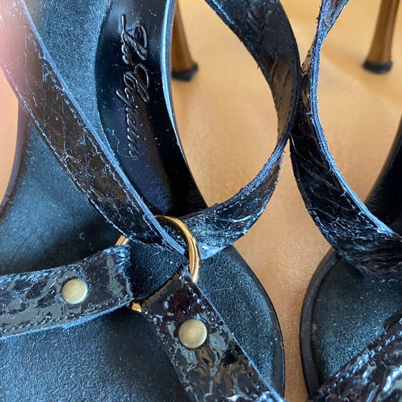 RARE LES COPAINS SNAKESKIN SANDALS - Picture 3 of 7